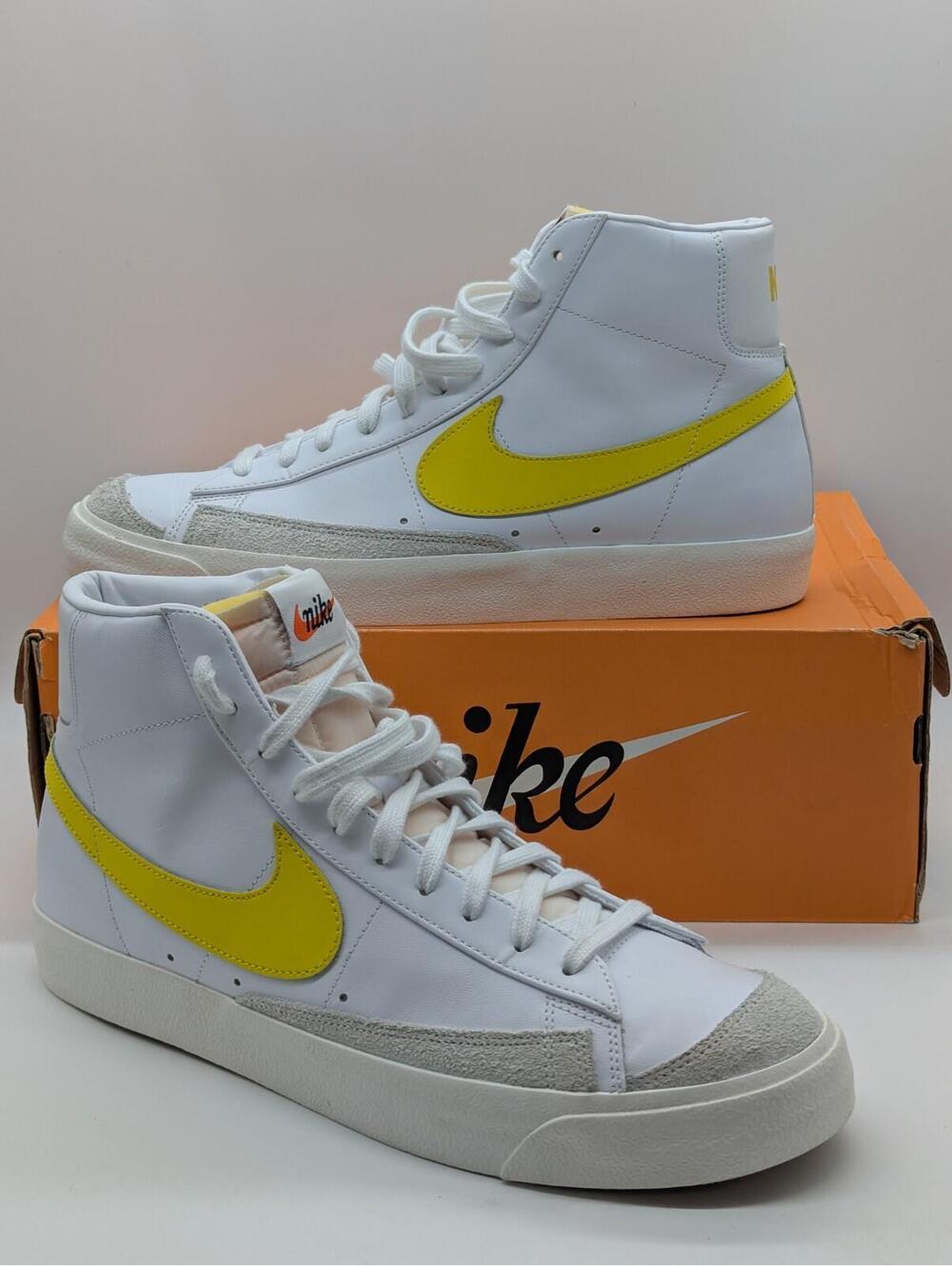 Mens Size 13 Nike Blazer Mid ’77 Vintage Opti Yellow White BQ6806-101 Sneakers